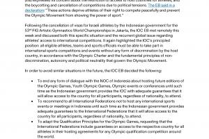 奥委会声明：终止与印尼关于办赛对话，建议国际赛事都别在印尼办